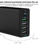 Verilux 60W Fast Charger, 20W PD Charger & 4 Smart Fast Charging USB Ports, 5 in 1 Multi Charger Charging Station, Multi USB PD Charger for Phones, Smartwatches, Tablets, MacBook, iPad (Cable 5.3Ft)