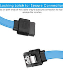 Verilux 10 PCS SATA Cable III 6Gbps Straight HDD SDD Data Cable with Locking Latch Compatible for SATA HDD, SSD, CD Driver, CD Writer 15.7 Inch Blue