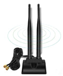 Verilux Dual WiFi Antenna with RP-SMA Male Connector,WiFi Range Extender 2.4GHz 5GHz Dual Band Antenna Magnetic Base for PCI-E WiFi Network Card USB WiFi Adapter Wireless Router