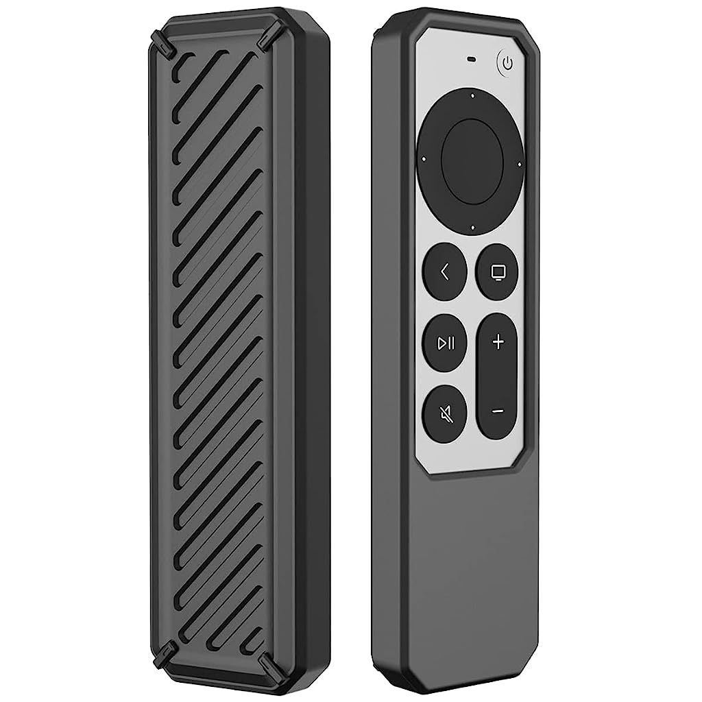 Verilux 2021 Silicone Protective Case for Apple 4K HD TV Siri Remote 2nd Gen - Anti-Slip Durable Silicone Shockproof Rubber Cover - Skin-Friendly Washable Protective Cover Sleeve (Black) - verilux