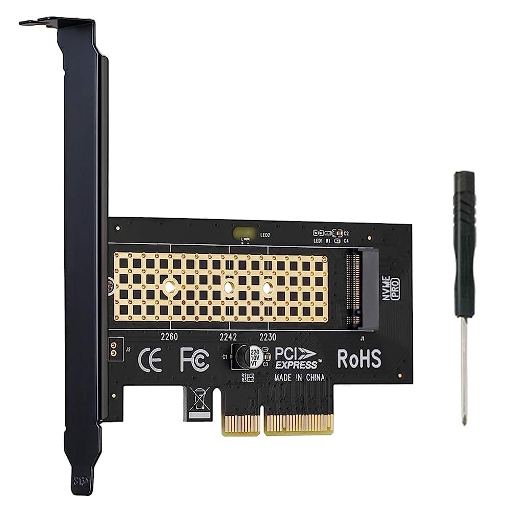 ZORBES® M.2 NVMe to PCI-E X4 Adapter High Speed M.2 NVMe to PCI-E X4 Adapter Universal M.2 NVMe to PCI-E X4 Adapter Compatible with M.2 NVme 2230/2242/2260/2280 - verilux