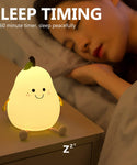 Verilux Cartoon Pear Night Lights for Kids Color Cute Smile Pear Night Light Soft Silione Lamp USB Rechargeable Nursery Night Light for Boys Girls Bedroom