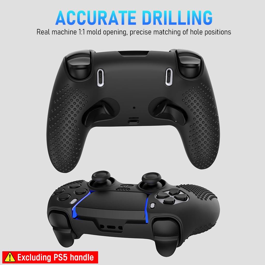 ZORBES® Silicone Cover for PS5 DualSense Edge Wireless Controller with Touchpad Protector Anti-Slip Controller Cover for PS5 Edge Controller with Thumb Grips and Extenders, No Includes Controller