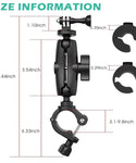 Verilux Action Camera Handlebar Mount for 8,35mm Pipes,Tripod Bracket Holder Clip Clamp with 360 Degree Rotation and 1 by 4 20 Screw,Compatible with GoPro Insta 360 Akaso for Bike