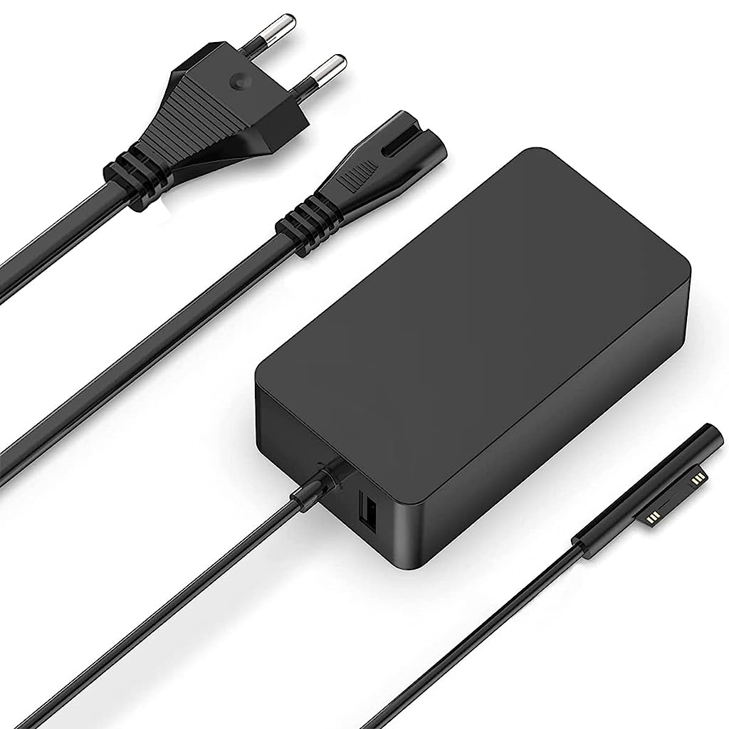 Verilux Charger for Surface Pro with 6ft Power Cord, 44W 15V 2.58A Power Supply AC Adapter for Surface Pro 7/6/5/4/3/X, Surface Laptop 3/2/1, Surface Go 2/1, Surface Book