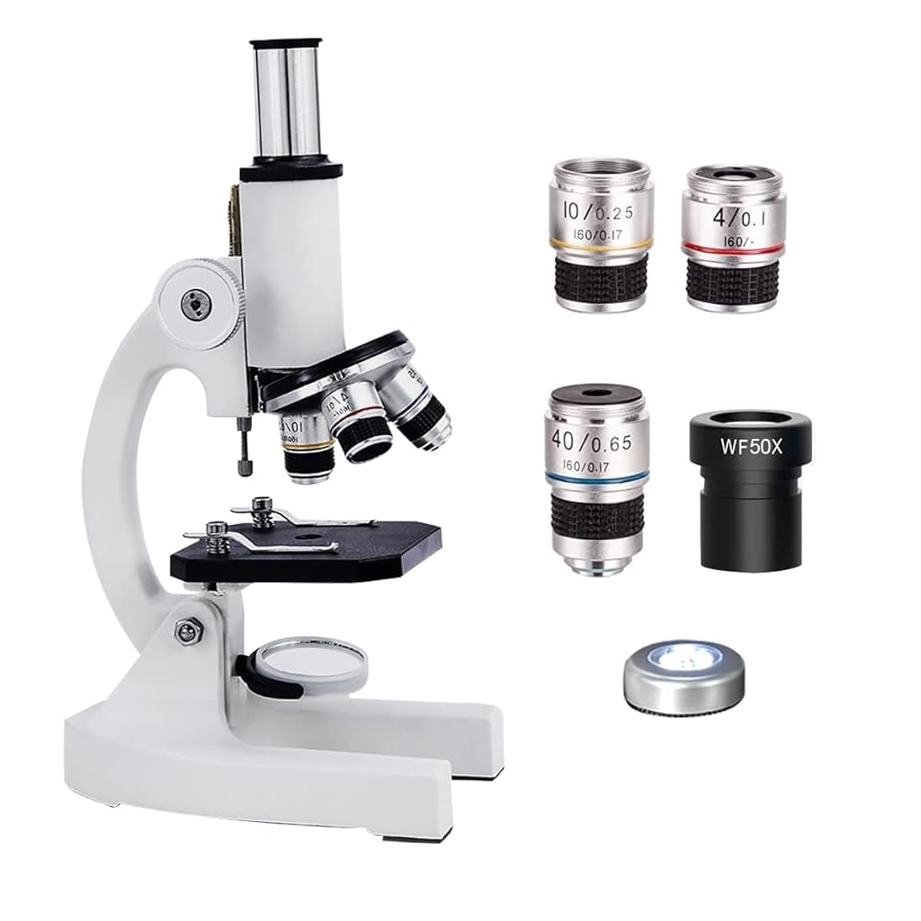 ZORBES® 40X-1000X HD Microscope for Kids Microscope for Student Biological Compound Microscope Monocular Microscopes with Microscope Slides Set with Phone Camera Adapter - verilux