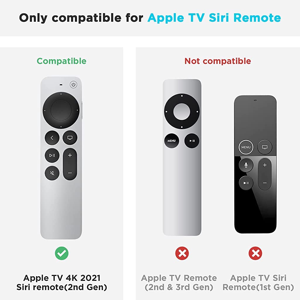 ZORBES® TPU Soft Case Compatible with Apple TV 4k 2021 Remote Prevent Scratches with Drop Protection- - verilux