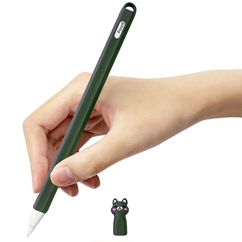 Verilux Cute Pencil Cover for iPad Pencil 2nd Gen, (Pen not Included) Silicone Soft Protective Cover Accessories Compatible with iPad Pencil 2nd Generation (Green)
