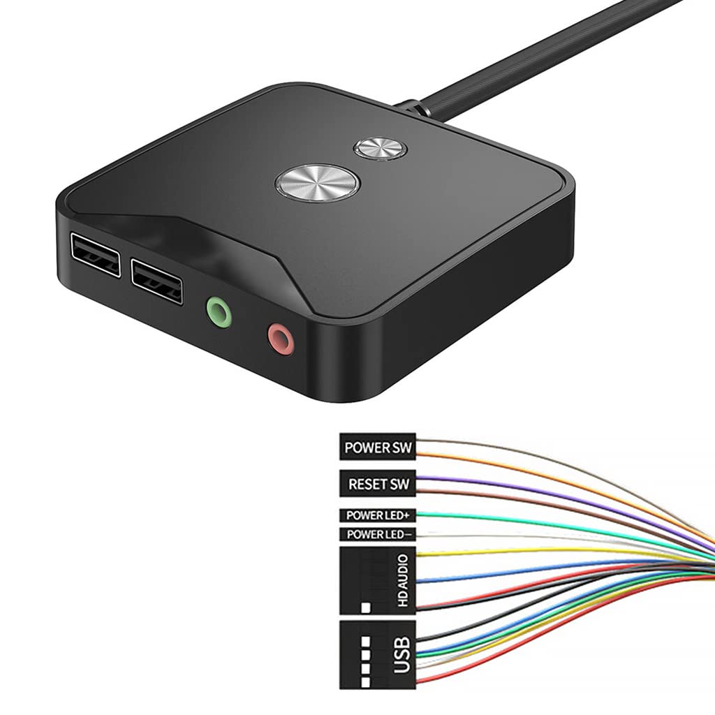 2 USB Port and 3.5mm Audio Desktop Computer Power Switch