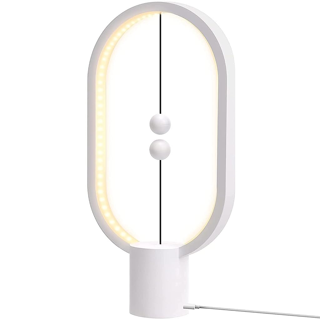 Verilux Heng Balance Lamp with USB Cable, USB Powered Magnetic Lamp for Home Decoration, Creative LED Table Lamp Warm Eye-Care Contemporary Soft Light for Bedroom Livingroom Office Decorate Gifting