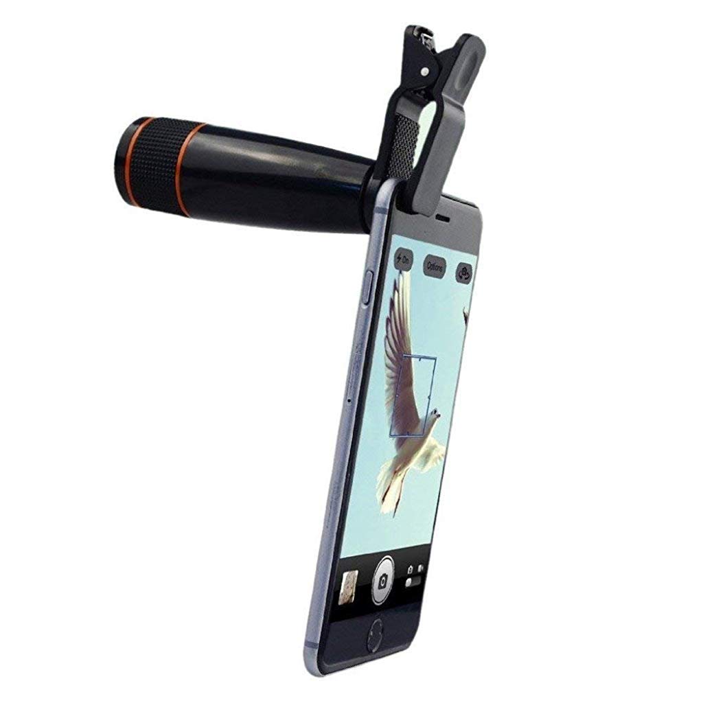 ZORBES® Universal 12X Zoom Mobile Phone Telescope Lens with Adjustable Clip Compatible with All Android and iOS Devices (Assorted Colour) - verilux