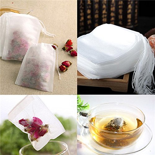 Supvox® 100 pcs/Lot New Non-Woven Fabrics Empty Tea Bag with String Heal Filter Paper - verilux