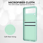 ZORBES® Phone Case for Samsung Galaxy Z Flip 3 5G, 6.7'' Phone Case with Built in Metal Phone Grip TPU Phone Case Anti Scratch Phone Cover for Galaxy Z Flip 3, Green