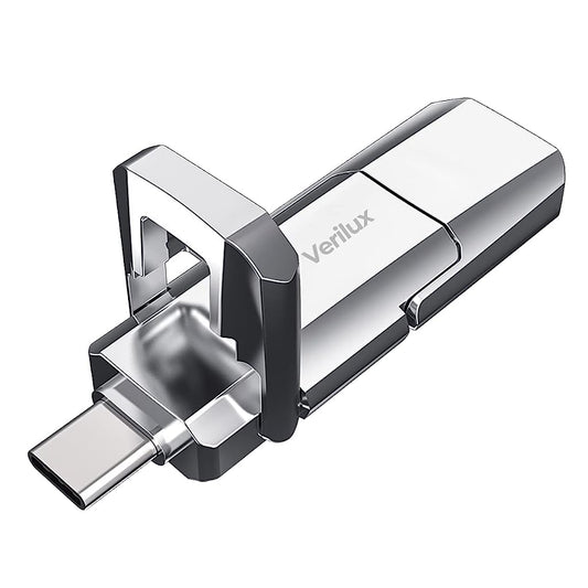 Verilux Pendrive 128GB 2-in-1 Flash Drive 128GB OTG Pendrive with USB 3.1 & Type C 500MB/s Super-Fast Transfer Speed Universal USB Mini External Flash Drive for Smartphone, Laptop, MacBook/Pro/Air PC
