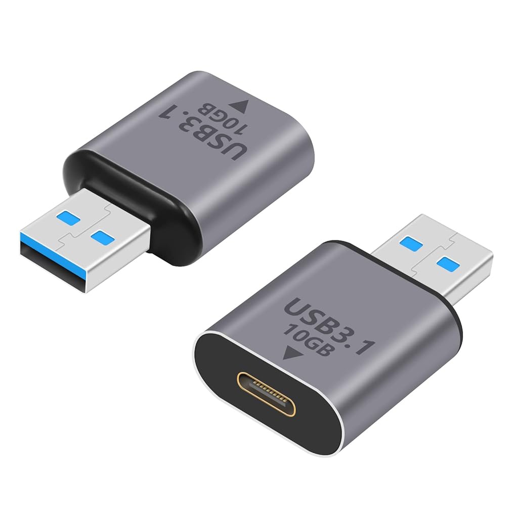 Verilux® Type C to USB Adapter USB 3.1 Type C to USB Charger Converter Support 10Gbps Speedy Data Transfer & 20W Fast Charging Compatible with iPhone 15, MacBook, Samsung Galaxy - verilux