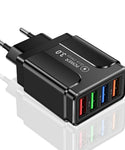 Verilux 4-Port USB Charging Adapter, 3, 1A Mobile Charger Fast Charging, Android Charger for All iOS and Android Devices Smartphones, Tablets & Compatible Gadgets, Black