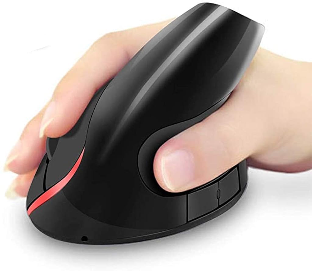 ZORBES® Vertical Mouse, Wireless 2.4G Ergonomic Vertical Mouse 5 Buttons 1600 DPI, Optical Vertical Ergonomic Laptop Mouse for Mac, PC, Desktop - verilux