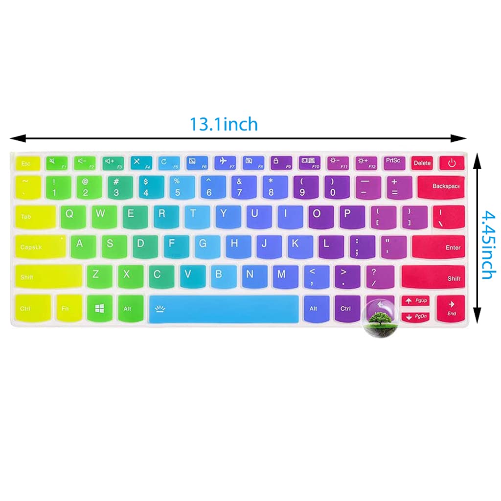 Verilux® Laptop Keyboard Cover Compatible with Lenovo Ideapad S130 320S 330 330S S340 530S 14", Lenovo IdeaPad 530S 15.6" Laptop(No Numeric Keypad), Rainbow - verilux