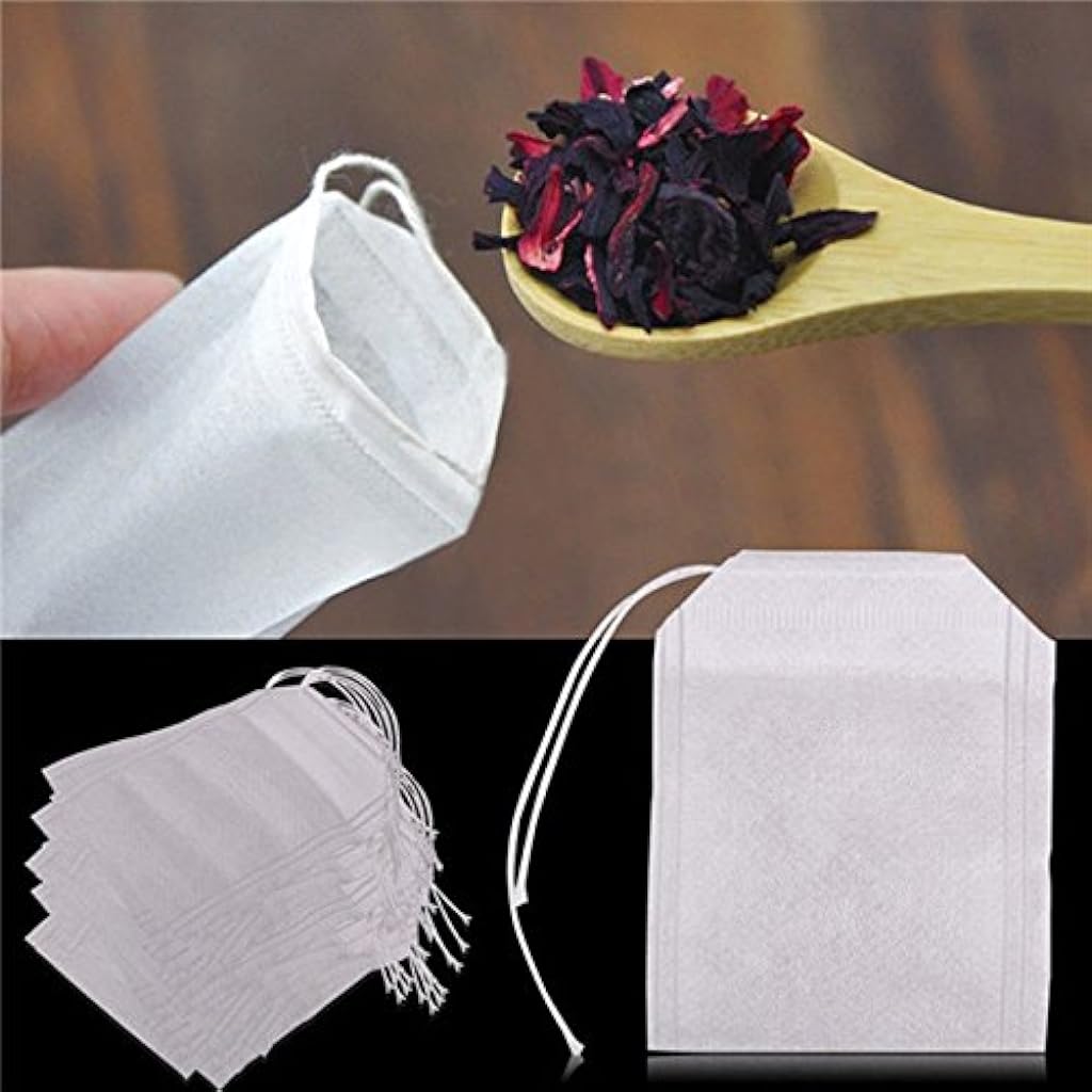 Supvox® 100 pcs/Lot New Non-Woven Fabrics Empty Tea Bag with String Heal Filter Paper - verilux