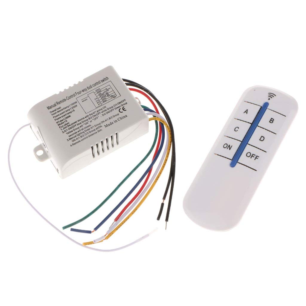 Wireless 4 Way ON/Off Switch Module Receiver+Controller, 220V