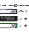 Verilux SSD Enclosure, M.2 SATA NGFF SSD Enclosure with USB C 3.1 Gen 2 USB3.0 Aluminum Alloy SSD Case for B+M Key, B Key NGFF SATA SSD, Fits 2230 2242 2260 2280 (Up to 2TB)
