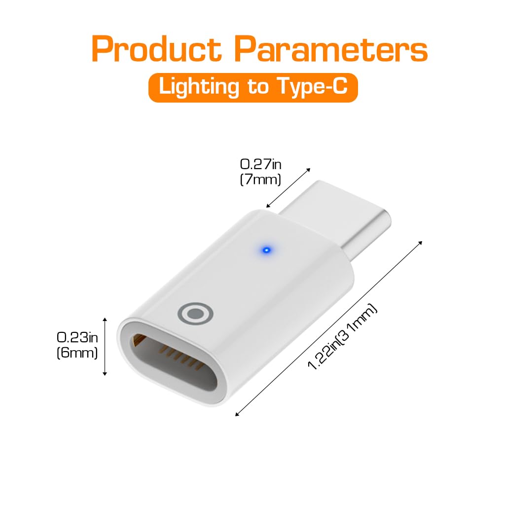 ZORBES® Charger Adapter for Apple Pencil 1st Gen, Female to Female Charging Connector for iPad Pen 1st Gen, Charging Adapter for Apple Pencil 1st Gen, 1pcs - verilux