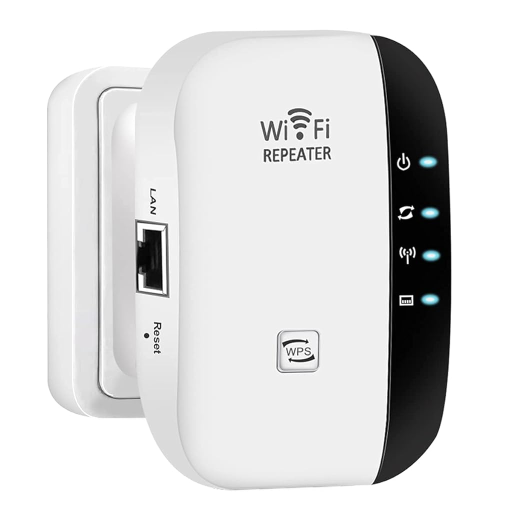 Verilux® WiFi Range Extender, WiFi Signal Booster up to 300Mbps, 2.4G High Speed Wireless WiFi Repeater with Integrated Antennas Ethernet Port, Support AP/Repeater Mode and WPS Function - verilux