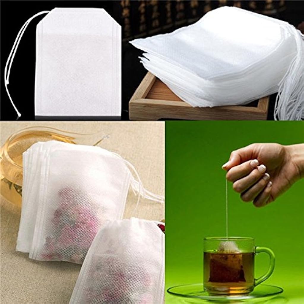 Supvox® 100 pcs/Lot New Non-Woven Fabrics Empty Tea Bag with String Heal Filter Paper - verilux