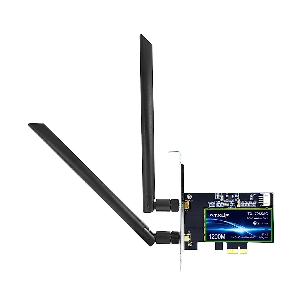 Verilux AC1200 PCIe WiFi Card - AC1200 Wi-Fi Bluetooth 4.2 PCI Express Adapter with Two Antennas, PCIe Network 2-in-1 Interface Card, Dual Band Wi-Fi Wireless PCI-E Adapter - verilux