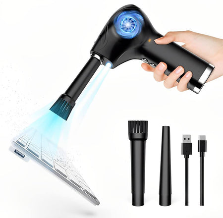 Supvox® Cordless Electric Air Duster, With 2 Type of Nozzles, Powerful 45000 RPM USB Rechargeable Air Duster, Keyboard Duster, Air Blower Duster for Computers, Electronics Cleaning Computer Cleaner