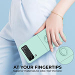 ZORBES® Phone Case for Samsung Galaxy Z Flip 3 5G, 6.7'' Phone Case with Built in Metal Phone Grip TPU Phone Case Anti Scratch Phone Cover for Galaxy Z Flip 3, Green