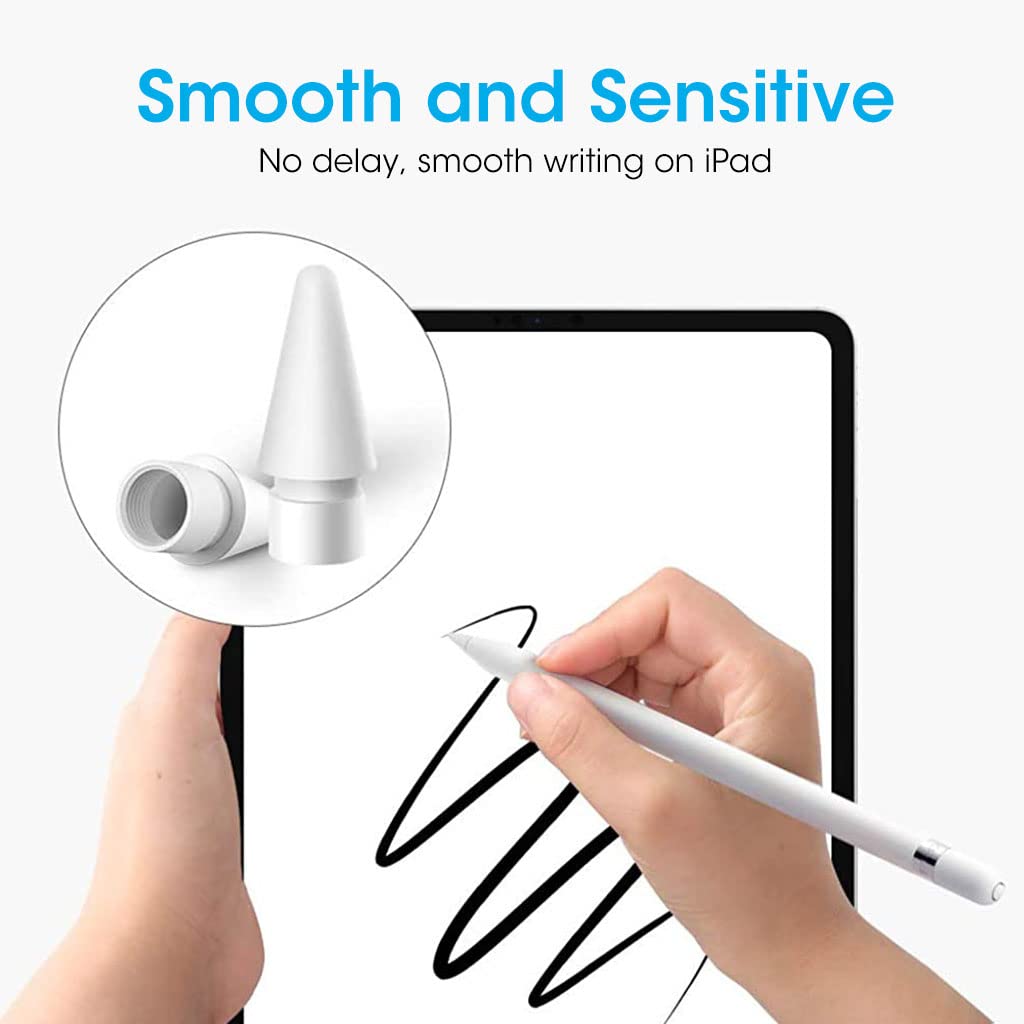 ZORBES® 2Pack Replacement Nib for Apple Pencil 1st Gen with Magnetic Cap, Pen Nibs for iPad Pro Pencil (Pencil Not Included, 1 Cap 2 Nibs) - verilux