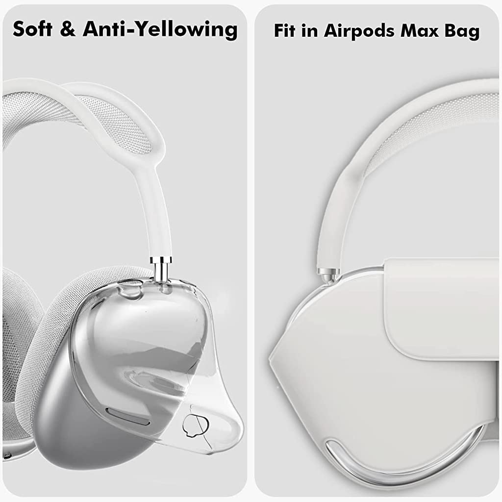 ZORBES® Clear Case for AirPods Max Anti-Scratch TPU Cover for AirPods Max, One Pair TPU Protective Clear Case for AirPods Max, Not Include AirPods Max - verilux