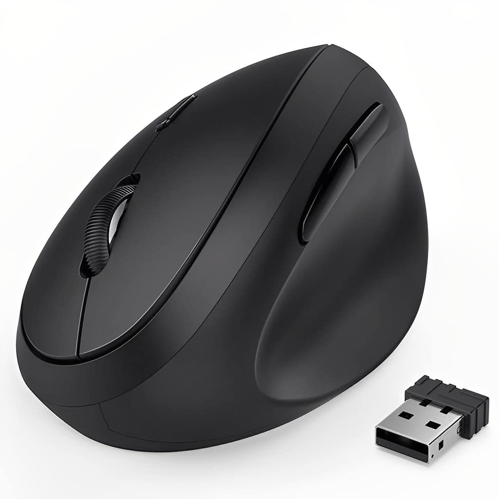 Verilux® Wireless Vertical Mouse, Ergonomic Rechargeable 2.4G Wireless Mouse