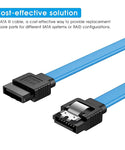 Verilux 10 PCS SATA Cable III 6Gbps Straight HDD SDD Data Cable with Locking Latch Compatible for SATA HDD, SSD, CD Driver, CD Writer 15.7 Inch Blue