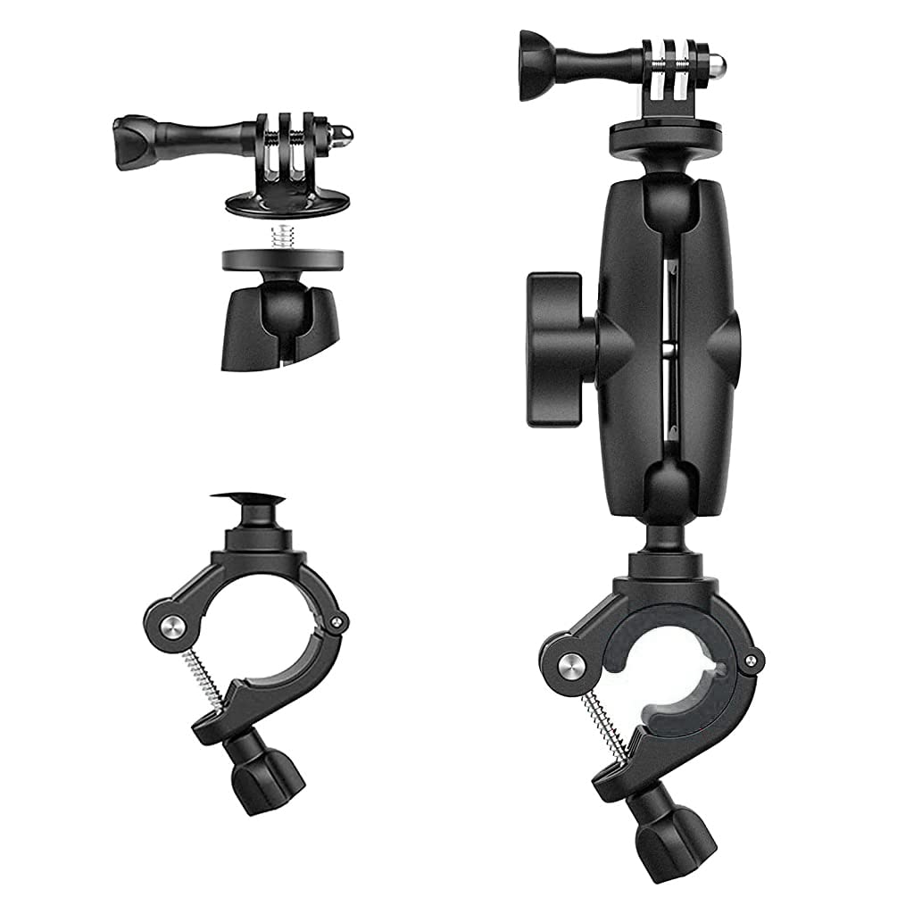Verilux Action Camera Handlebar Mount for 8,35mm Pipes,Tripod Bracket Holder Clip Clamp with 360 Degree Rotation and 1 by 4 20 Screw,Compatible with GoPro Insta 360 Akaso for Bike