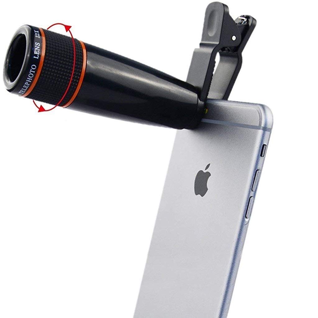 ZORBES® Universal 12X Zoom Mobile Phone Telescope Lens with Adjustable Clip Compatible with All Android and iOS Devices (Assorted Colour) - verilux