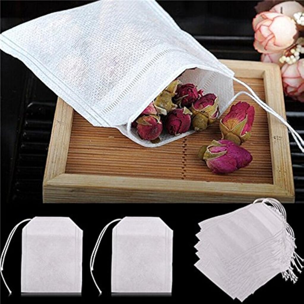 Supvox® 100 pcs/Lot New Non-Woven Fabrics Empty Tea Bag with String Heal Filter Paper - verilux