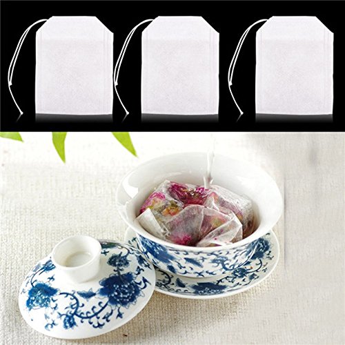 Supvox® 100 pcs/Lot New Non-Woven Fabrics Empty Tea Bag with String Heal Filter Paper - verilux