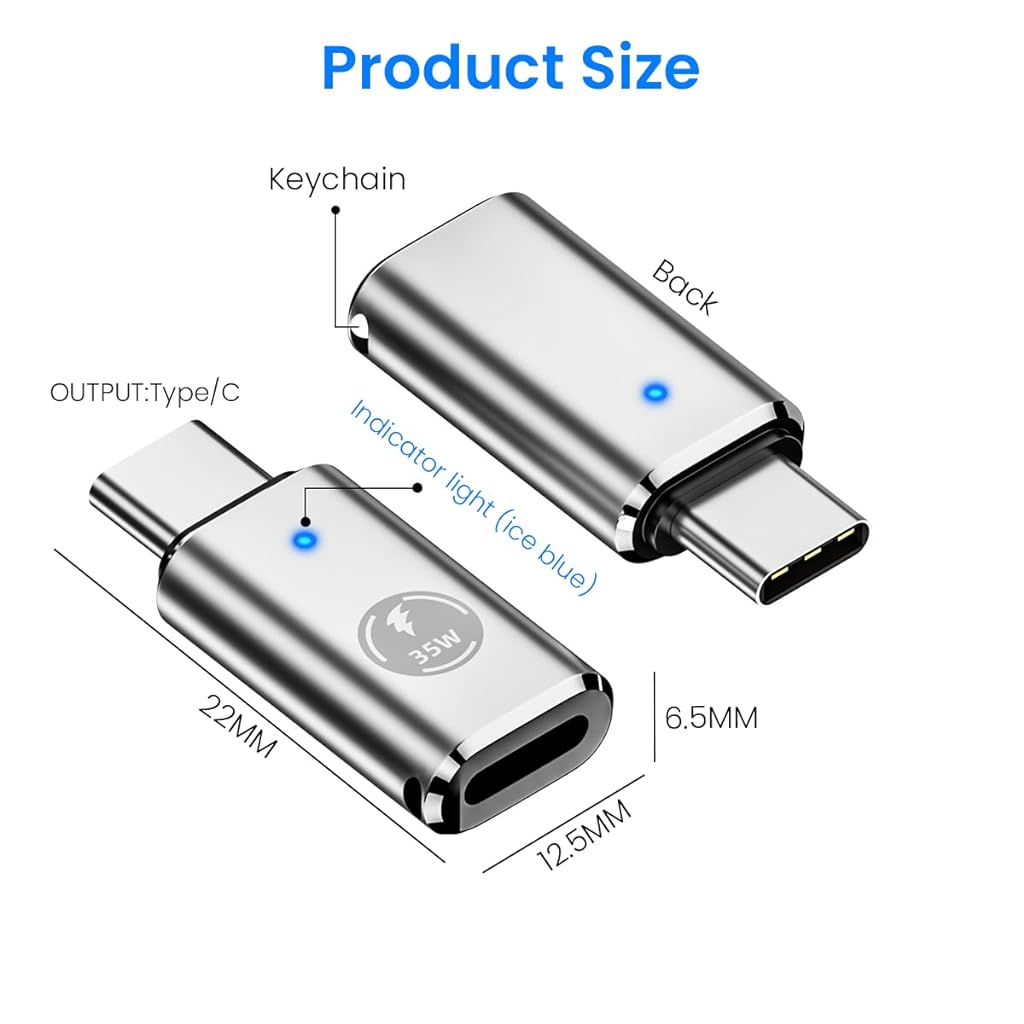 Verilux® USB C Adapter for iPhone, Lightn-ing to USB C Portable 35W Fast Charging USB C Adapter Support Data Sync USB C Adapter for iPhone15/1413/12/11, iPad Air - verilux