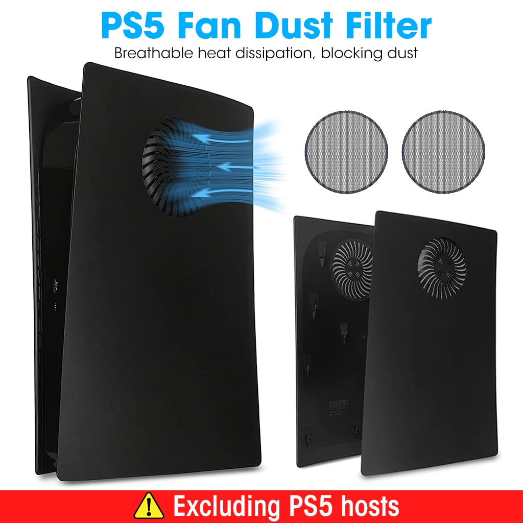 ZORBES® 2pcs Fan Dust Filter for PS5 Console Heat Dissipation Air Vent Filter Cover Dust Filter Breathable Ventilation for PS5 Slim Accessories PS5 Dust Cover PS5 Dust Protector