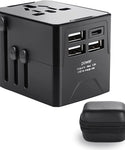Verilux International Universal Travel Adapter, 3 USB & 1 USB C Ports Travel Adaptor International All in One, Universal Charger Ac Plug Adaptor for USA EU UK AUS, Adapter for Indian Pins for Travel