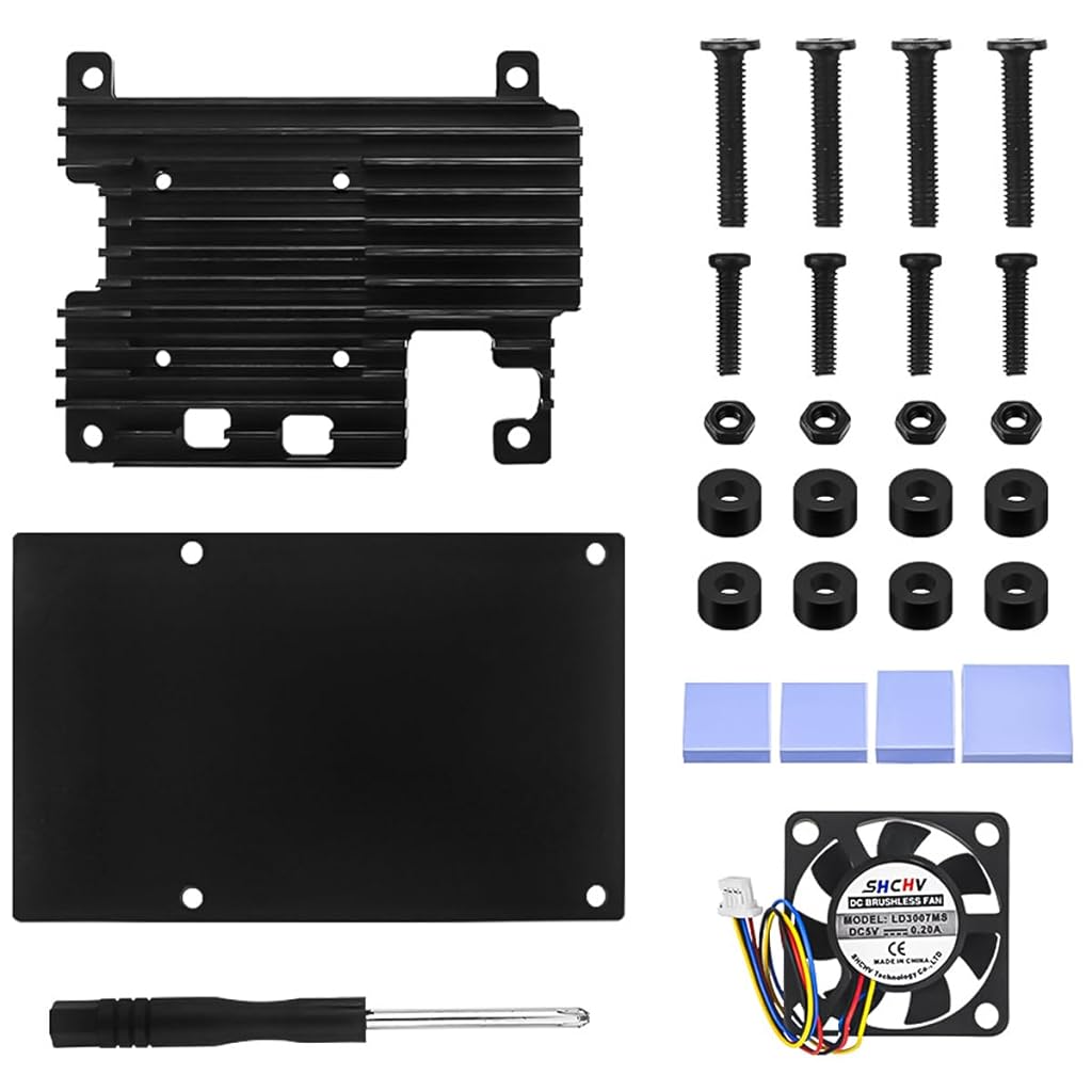 Verilux® Aluminum Alloy Case for Raspberry Pi 5, Case for Raspberry Pi 5 with Cooling Fan, Raspberry Pi 5 Aluminum Alloy Case with Cooling Fan for Raspberry Pi 5 Use - verilux