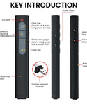 Verilux Pointer for Presentation with 2 in 1 2.4GHz Receiver USB Rechargeable Wireless Presenter Remote with Laser Pointer Presentation Clicker Volume Remote Control for Keynote/PPT/Mac/PC/Laptop