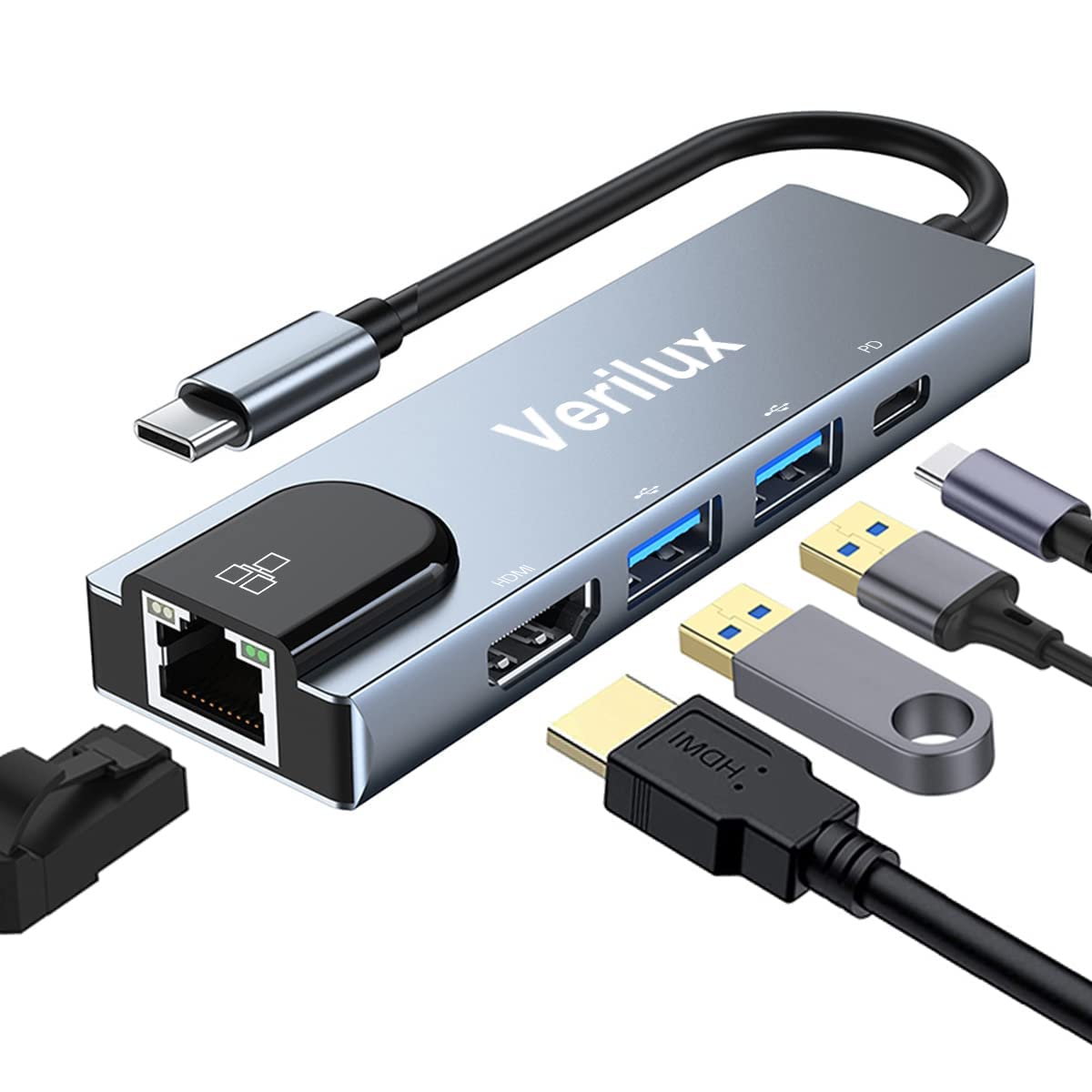 5-in-1 USB C Hub (upgrade version) - verilux