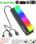 Verilux SSD Aluminum Cooler 5V ARGB M.2 2280 Heatsink SSD Aluminum Cooler for PCIE NVME NGFF or SATA 2280 M.2 SSD, Motherboard LED RGB Lights with Silicone Thermal Pad and SSD Not Included
