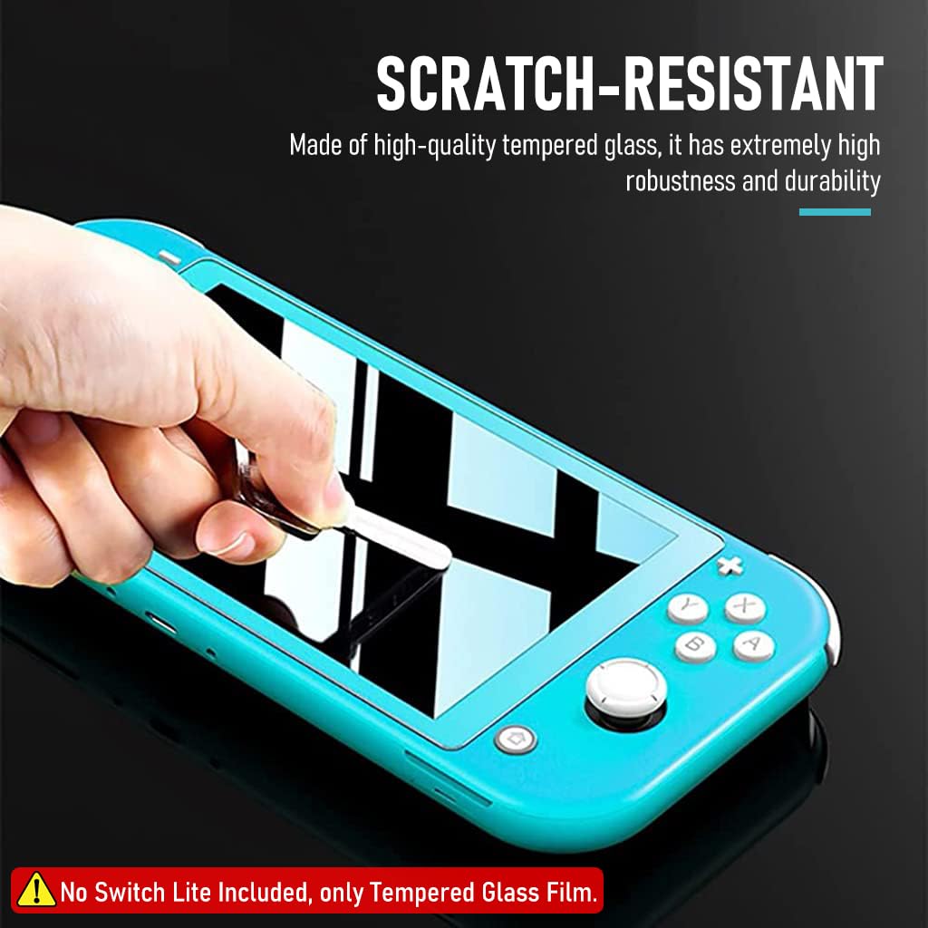 ZORBES® Tempered Glass Film for Switch Lite 2019, Anti-Scratch HD Tempered Glass Film Screen Protection HD Anti-Glare Protection Film for Switch Lite, 3pcs, No Switch Lite Included - verilux