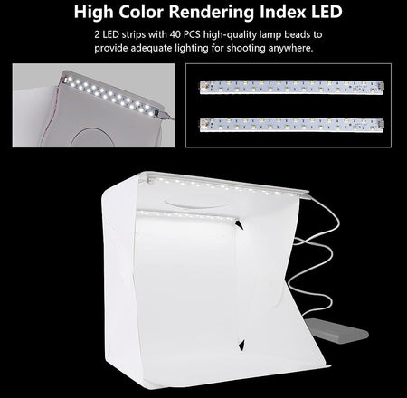 20x20cm 2 Lighting Color Foldable Photo Studio