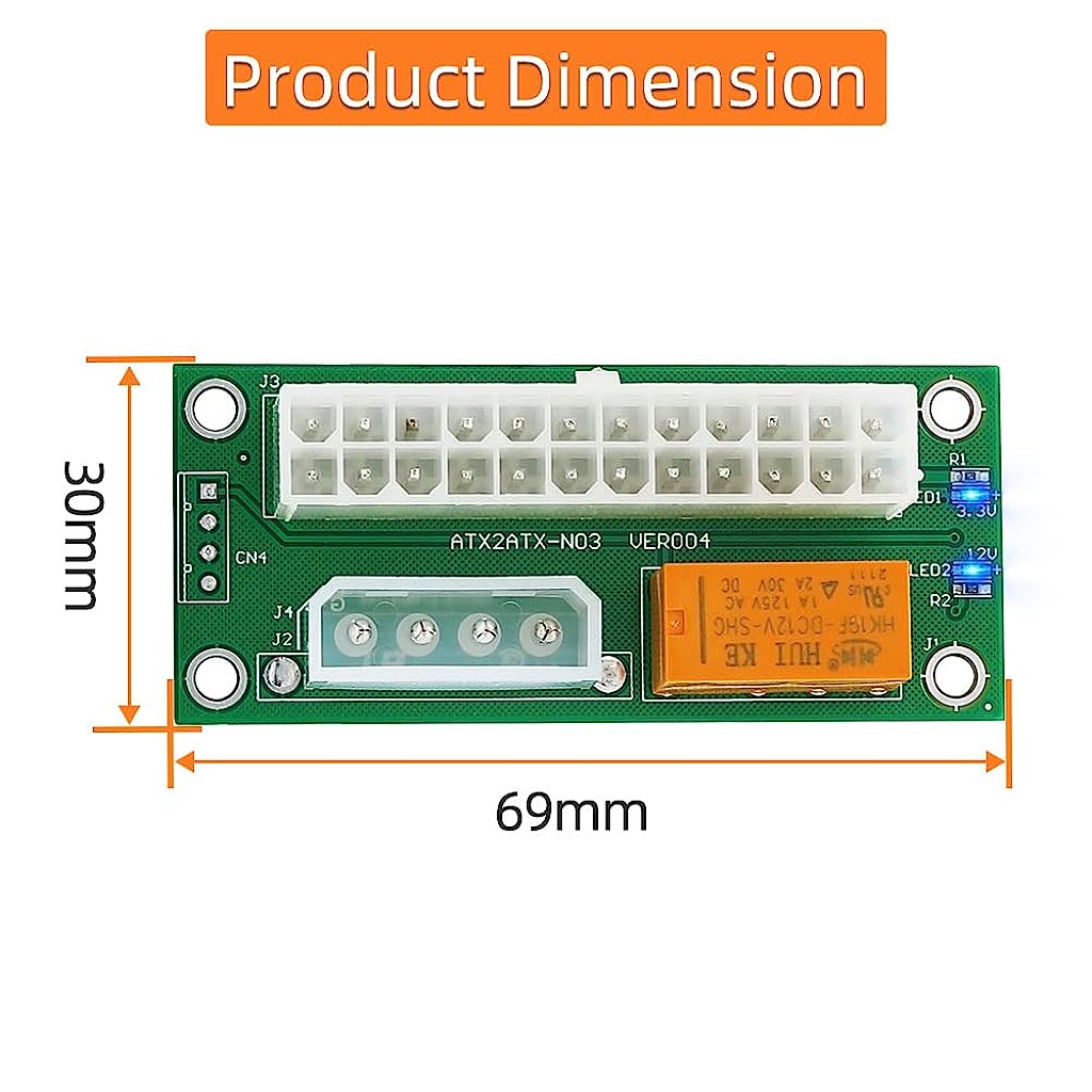 Verilux Upgrade Dual PSU Multiple Power Supply Adapter,Synchronous Power Board,Add 2PSU with Power LED to Molex 4 Pin Connector-Ethereum Mining Rig Dual Power Supply Connector for BTC/Bitcoin Mining