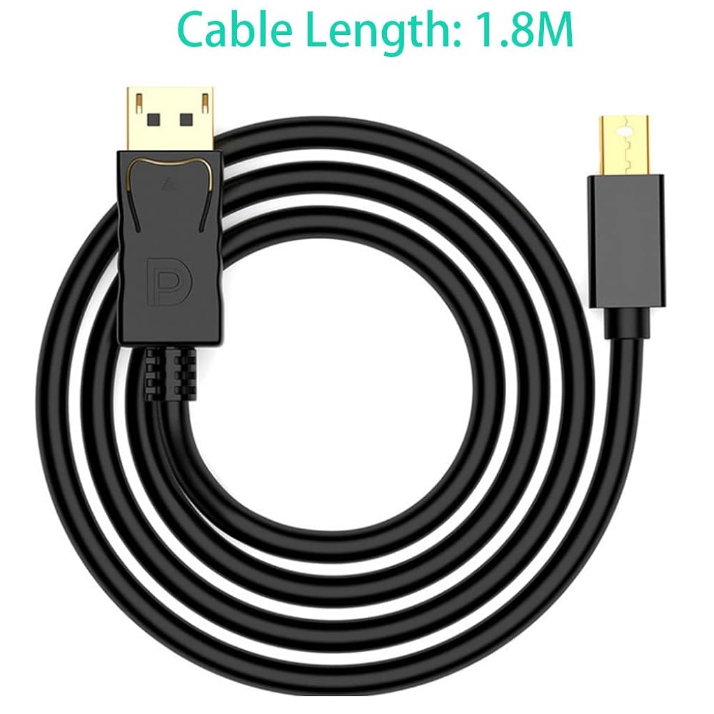 Verilux® Mini Display Port to Display Port Cable, Bi-Directional Transmission 70 inch Mini DP (Thunderbolt) to DP Cable, 4K@60Hz, 2K@144Hz, Gold-Plated, Compatible for MacBook Air/Pro, Surface Pro - verilux